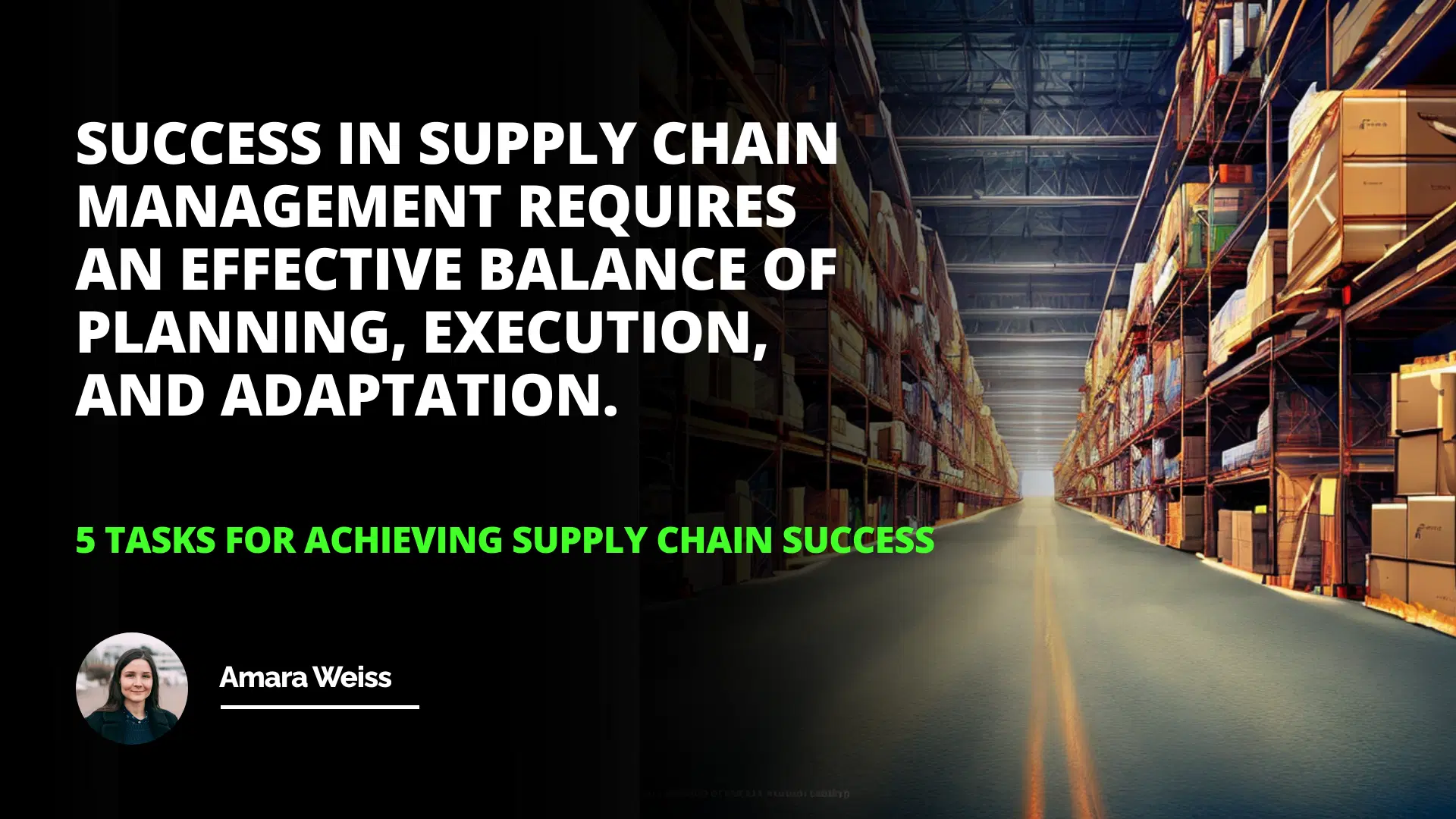 5 Tasks for Achieving Supply Chain Success