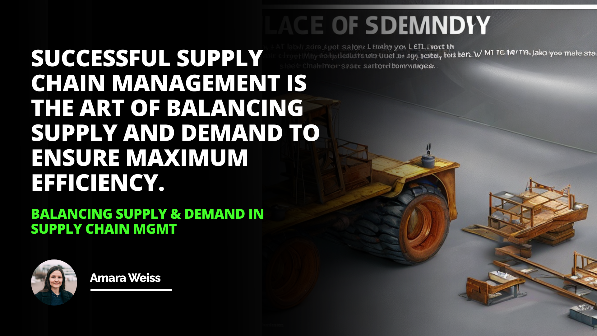 Balancing Supply & Demand in Supply Chain Mgmt