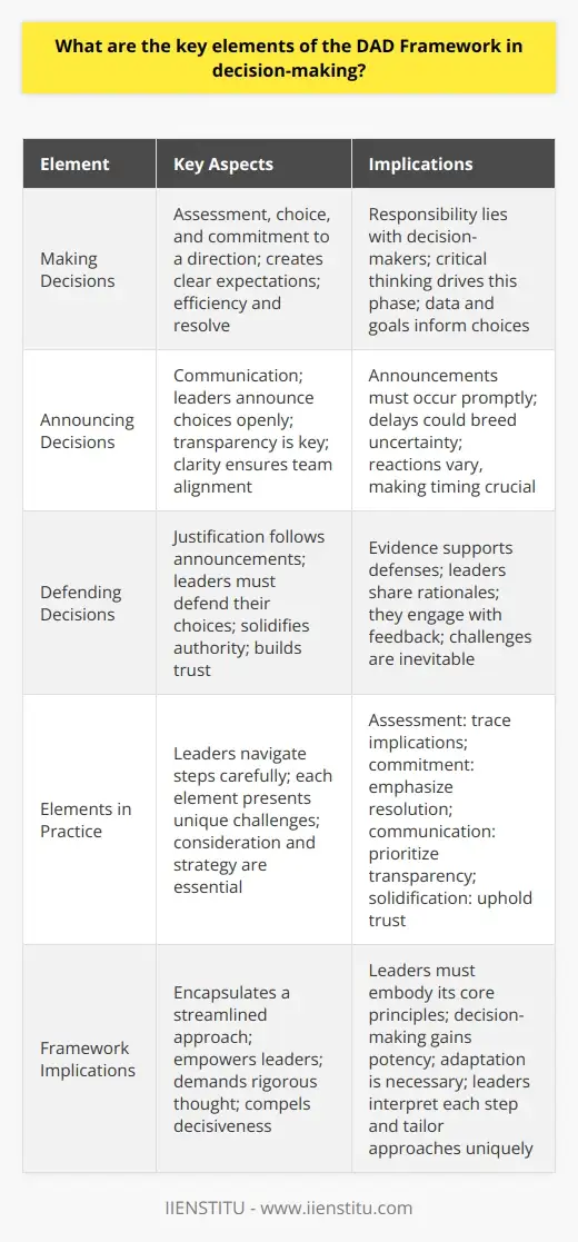 DAD Framework: Mastering Decision-Making | IIENSTITU