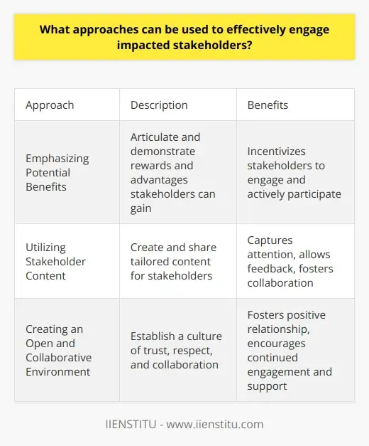 Engaging Impacted Stakeholders Mutual Success | IIENSTITU