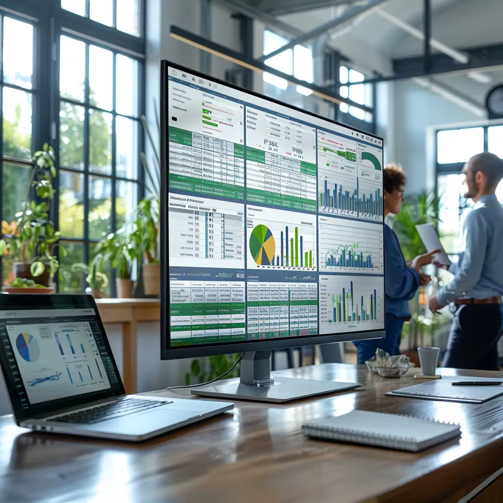 Imagine a bright, modern office with sunlight streaming through large windows. The air buzzes with quiet discussion as a team gathers around a large screen displaying a data dashboard.  The dashboard is alive with graphs, charts, and numbers reflecting key performance metrics. You can hear the gentle tapping of keyboards, and the team's voices rise and fall in focused conversation as they analyze the data. This is a scene of data-driven decision-making and continuous improvement – a visual representation of the evaluation stage within the FRACAS process.