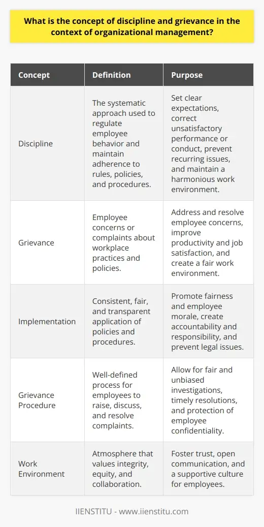 Grievances and Discipline in Large Organizations | IIENSTITU