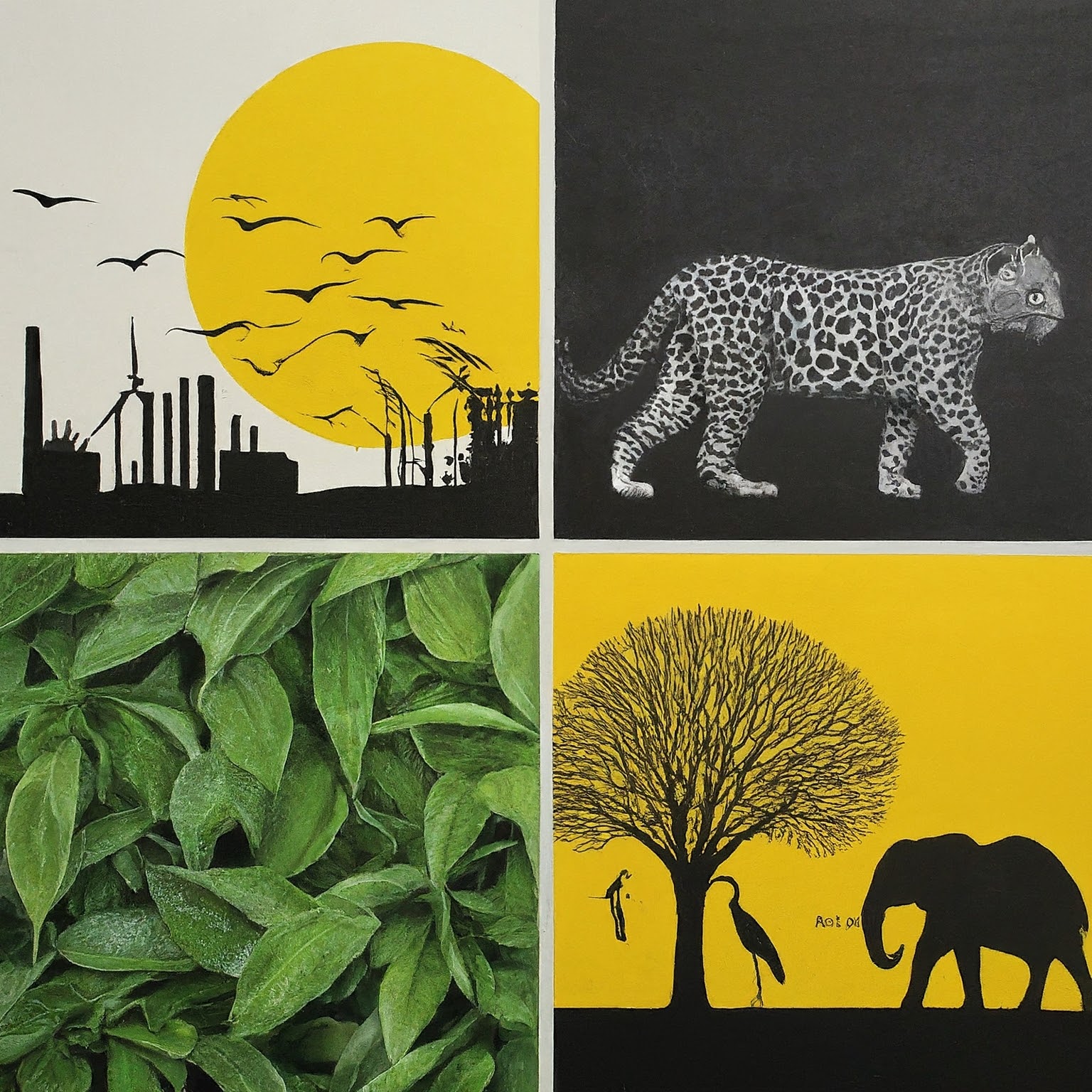 This composite image is designed to illustrate the four types of Impact Analysis (Environmental, Social, Economic, and Business), each represented in its own quadrant but linked to create a unified understanding of impact analysis as a whole. The overarching color theme of yellow, black, and white ties the quadrants together, with each section accented by additional colors relevant to its theme. Environmental Quadrant: Here, you'll find a mix of natural and constructed elements, with lush green foliage and fauna set against the silhouettes of buildings and factories, all under a large, yellow sun. This contrast highlights the balance sought between development and preserving the environment. Social Quadrant: This section showcases silhouettes of people of various ages and backgrounds, interconnected by lines that form a web, symbolizing social networks and the fabric of community life. Icons representing education, health, and housing dot the connections, emphasizing the societal aspects considered in social impact analysis. Economic Quadrant: Illustrated through symbols like currency signs, upward and downward arrows, and small representations of businesses and workers, this quadrant captures the essence of economic activity and its impact. The imagery suggests both growth and the potential for disruption, underlining the economic considerations in impact analysis. Business Quadrant: Featuring a central symbol of resilience, such as a shield or fortified structure, adorned with gears, flames, and checkmarks, this section signifies the focus on preparing businesses to withstand and quickly recover from disruptions. Central to the image is a motif, perhaps a globe or an intricate network, that connects these quadrants, reinforcing the idea that impact analysis is multifaceted and interconnected, with each type informing a holistic approach to understanding and managing potential outcomes of actions and decisions. This detailed description aims to provide a comprehensive understanding of the image’s composition and its thematic elements, ensuring accessibility and inclusiveness.