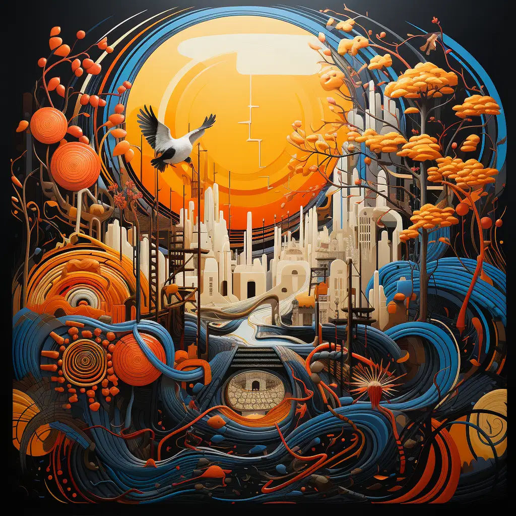 The image is a vivid explosion of colors, primarily dominated by a brilliant yellow hue, which radiates energy and optimism. The background is a chaotic blend of abstract shapes and patterns, resembling a wild, chaotic maze. These shapes are outlined in bold, contrasting black lines, creating a stark contrast that immediately draws the viewer's attention. In the foreground of this bustling scene, there are four interconnected spheres, each representing a different aspect of real-time tracking. The spheres are like magnifying glasses, magnifying and focusing on the various applications and importance of real-time tracking. The first sphere on the left depicts a stylized logistics network, with intricate pathways of yellow and black lines connecting warehouses, delivery trucks, and distribution centers. This image symbolizes the significance of real-time tracking in optimizing supply chain operations. It's as if the logistics network is a complex puzzle being solved in real time. The second sphere, positioned slightly higher, showcases a dynamic police chase scene. A police car with blazing yellow and black sirens pursues a suspect who is trying to escape. The real-time tracking technology is visualized with lines tracing the movements of both the police car and the fleeing suspect. This scene vividly illustrates how real-time tracking enhances law enforcement's capabilities and precision. The third sphere descends into a hospital room, where a nurse and a patient are featured. A web of lines connects various medical equipment, monitoring devices, and the patient's vital signs. This imagery emphasizes the crucial role of real-time tracking in healthcare, ensuring patient safety, and the efficient management of medical resources. Lastly, the fourth sphere takes a more personal approach, depicting a family scene. A concerned parent uses a smartphone to track the whereabouts of their child, who is playing happily in a playground. A dotted line links the parent's device to the child, symbolizing the peace of mind and security that real-time tracking offers in personal situations. The entire image is designed to be amusing, with a whimsical touch. Each sphere seems to interact with the others, creating a sense of dynamic harmony amidst the chaos. It's as if the importance and applications of real-time tracking are seamlessly woven into the fabric of everyday life, connecting various aspects of society with the thread of technology. In summary, this Midjourney Prompt is a striking and visually captivating representation of the importance and applications of real-time tracking in various facets of life, using vivid colors, bold lines, and interconnected spheres to convey its message.