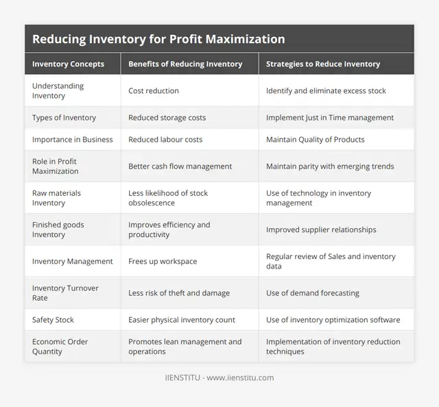 Maximize Profit by Reducing Inventory | IIENSTITU