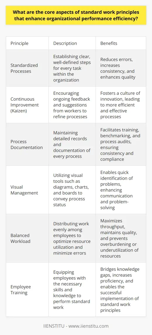 Standard Work Principles: Exploring their Role… | IIENSTITU