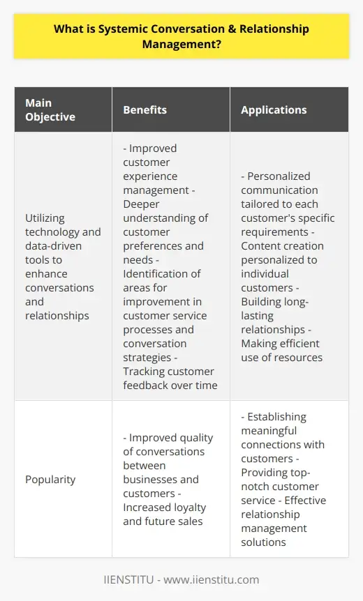 Systemic Conversation & Relationship Mgmt. | IIENSTITU