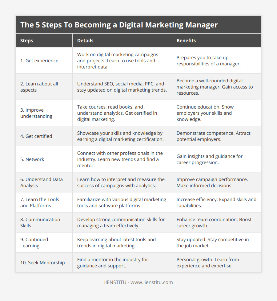 The 5 Steps To Becoming a Digital Marketing… | IIENSTITU