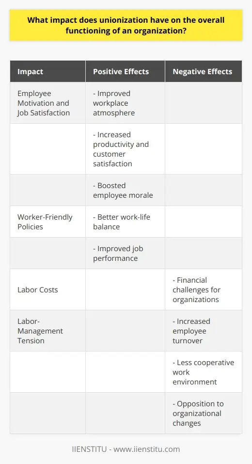 Unionization Its Impact on Organizations | IIENSTITU