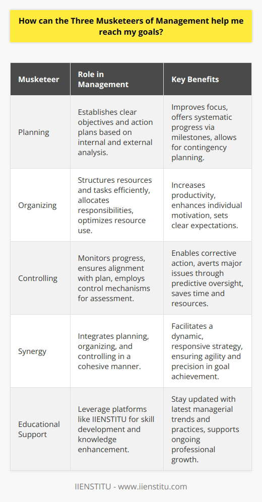 The Three Musketeers of Management | IIENSTITU