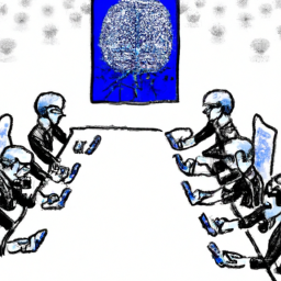 This is a picture of a group of people gathered around a table with a checkered tablecloth. There are four people in the photo, two adults and two children. The adults are both wearing casual clothing, and the children are wearing jeans and t-shirts. All four people are smiling and appear to be having a great time. The adults are engaged in conversation, and the children are looking at each other with smiles on their faces. The table is full of snacks and drinks, and there is a teapot in the center of the table. The room has a warm and cozy feel, with a fireplace and a window looking out onto a garden. Everyone looks happy and content in this moment, enjoying each other's company.