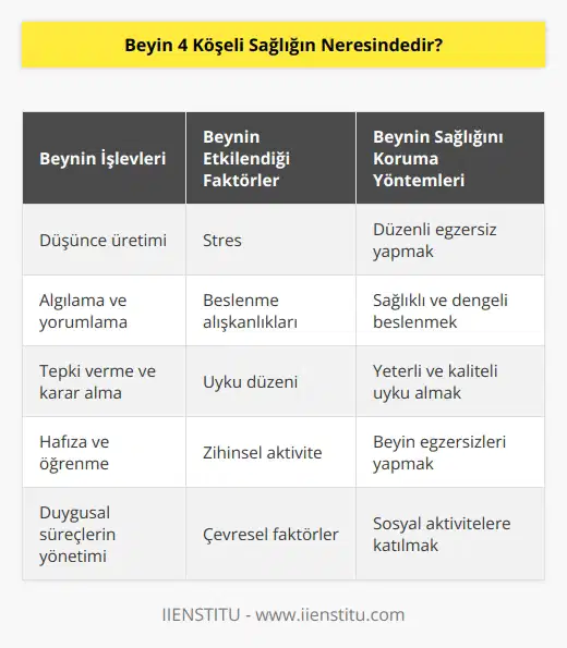 Beyin; düşünce, algı ve cevap verme mekanizmalarında yüzde 80’lik yönetim hakkına sahiptir. Siz ne düşünürseniz, beyin cevap hazırlar ve ya siz ne hissederseniz, beyin kendini savunur. Stres, beyini etkileyen en büyük negatif uyarandır.