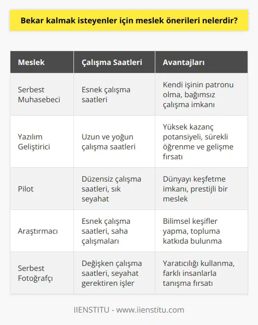 Bazı meslekler için hayatınızın büyük bir bölümünü ayırmanız gerekebiliyor. Öyle ki 24 saatin dahi yetersiz geldiği meslekler var. Düzenli çalışma saatleri ve sabit bir çalışma alanı olmayan meslekler bekar kalmak isteyenler için birer alternatif olabilir.