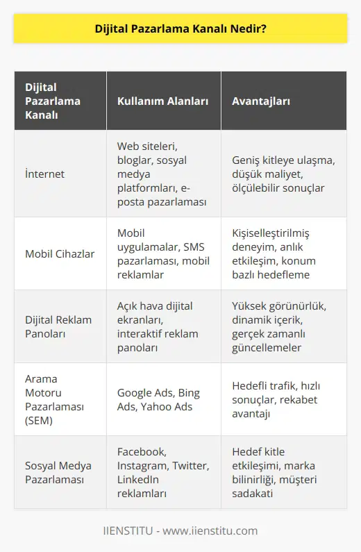 Ürünlerin, markaların bir veya daha fazla elektronik ortam biçimi aracılığıyla tanıtımını içermektedir. Örneğin, bir nin stratejisinin bir parçası olarak kullanılabilecek reklam araçları, internet, , cep telefonları ve elektronik reklam panoları aracılığıyla yapılan tanıtım çabalarını içerebilmektedir. Dijital dünyada yapılan tüm tanıtımlarda kullanılan araçlara Dijital denir.