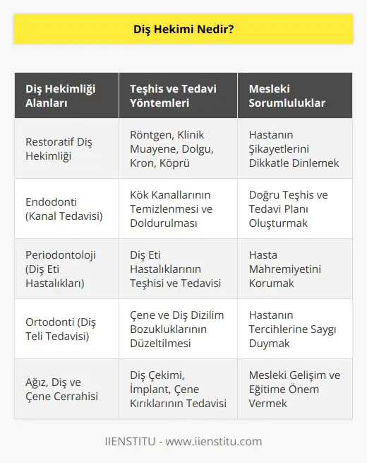 Diş hekimi, çeşitli şikayetlerle kliniğe başvuran hastaların diş, diş eti ve ağız sağlığının teşhis ve tedavisini yapan kişidir. Mesleğin sağlık sektörünün gerektirdiği birçok etik kuralının yanında vicdani sorumlulukları da vardır. Temel taşlarından biri ise hastayı dinleyip sunulan seçeneklerden kendi tercih ettiğine saygı duymaktır.