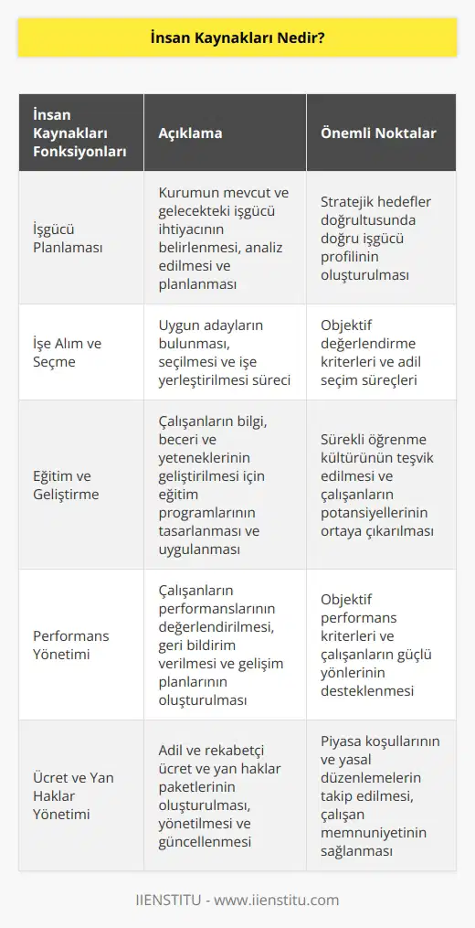 Kurumdaki, işyerindeki, vakıf ya da dernekteki kısaca çalışan ve çalıştıranın olduğu tüm alanlarda, işgücü ihtiyacının tespit edilmesi, karşılanması ve en yüksek düzeyde verimin elde alınması görevlerini işleten birime insan kaynakları adı verilir.
