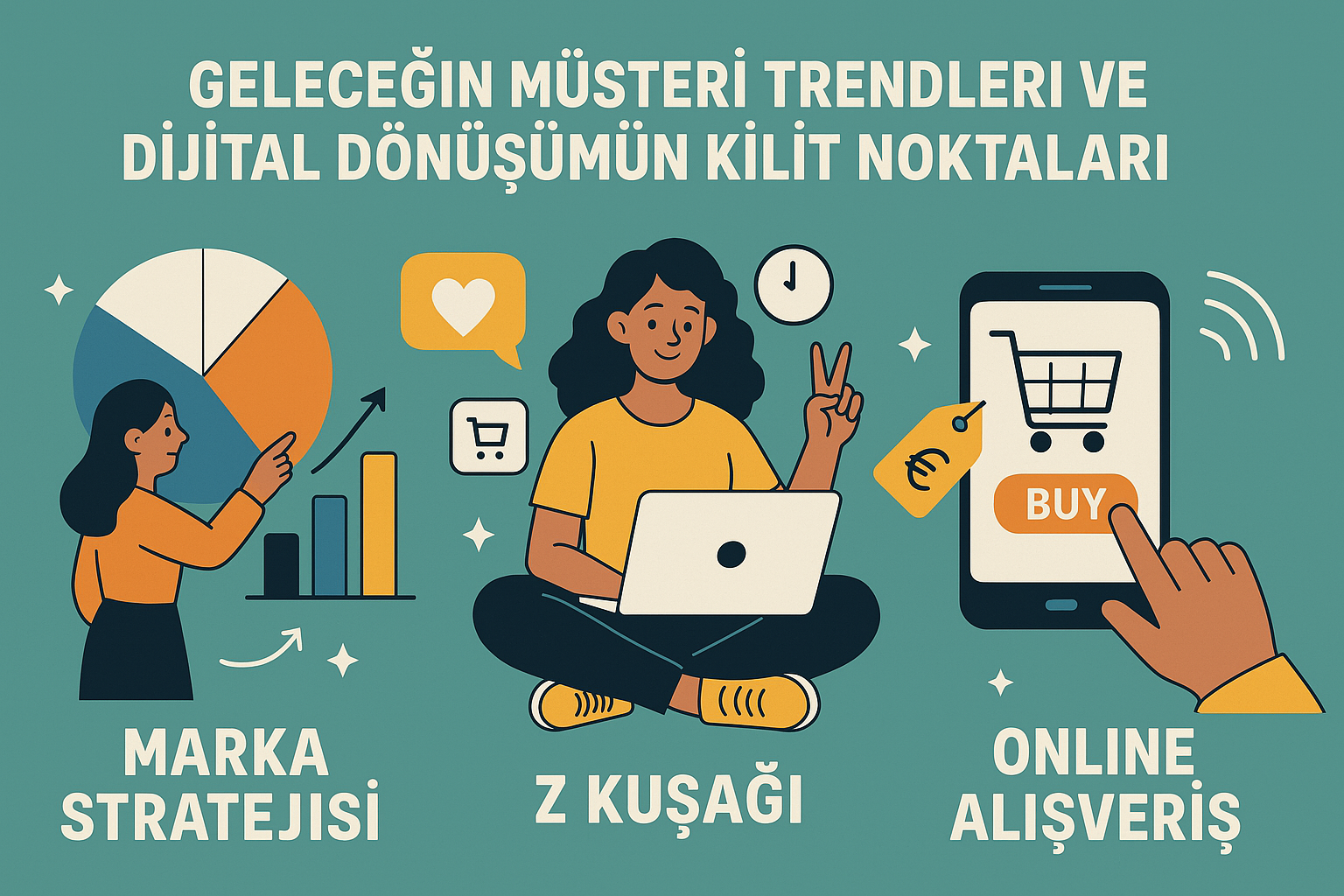 Geleceğin müşteri trendleri ve dijital dönüşümün kilit noktaları. Marka stratejisi, Z kuşağı ve online alışveriş odaklı yeni beklentilere hazırlanın!