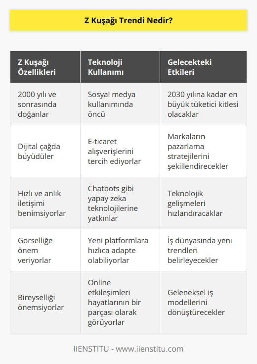 Günümüzde henüz çocuk yaşta olan   , gelecek 10 yılda dünya genelindeki en büyük tüketici kitlesi olacak. Bu    için sosyal medya, e-ticaret, hız, görsellik, chatbots gibi online etkileşimler hayatın normal bir süreci. En yeni platformlara anında adapte olabilen aktif bir nesil.