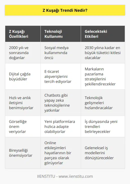 Günümüzde henüz çocuk yaşta olan   , gelecek 10 yılda dünya genelindeki en büyük tüketici kitlesi olacak. Bu    için sosyal medya, e-ticaret, hız, görsellik, chatbots gibi online etkileşimler hayatın normal bir süreci. En yeni platformlara anında adapte olabilen aktif bir nesil.
