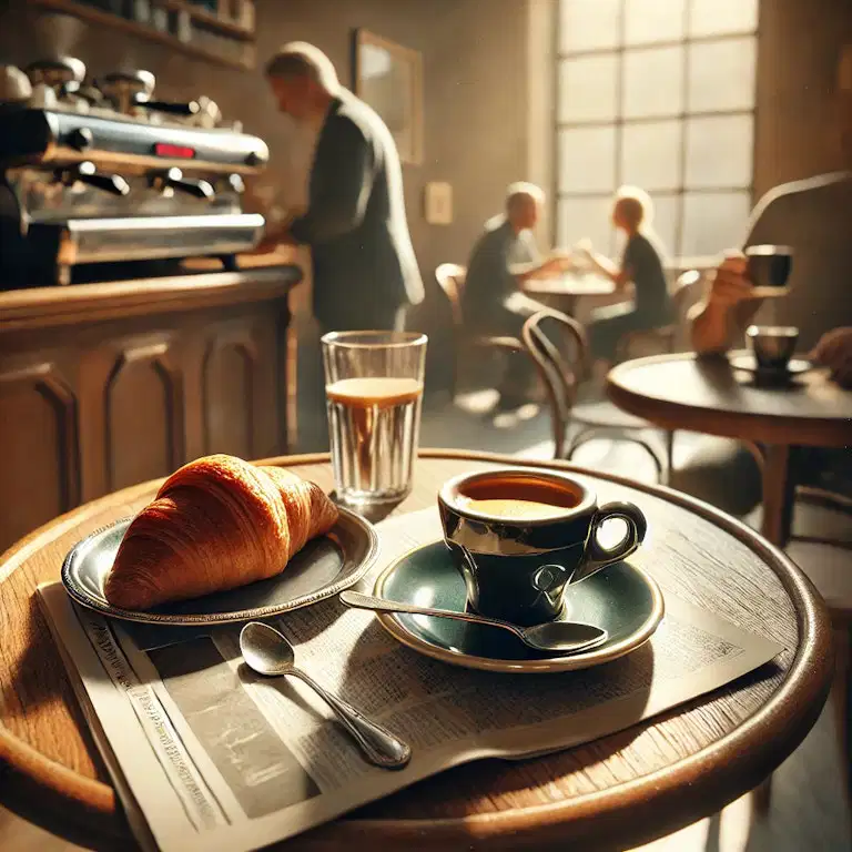 İtalyan usulü kahve molası.