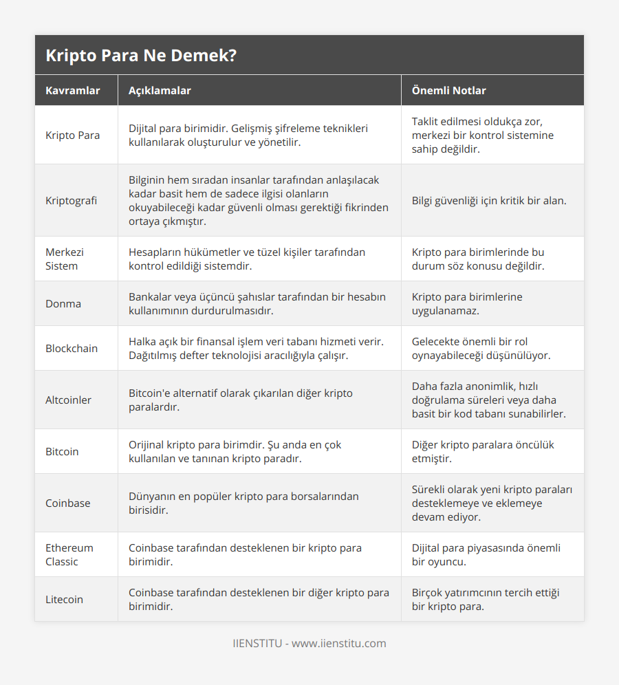 Kripto Para Nedir? | IIENSTITU