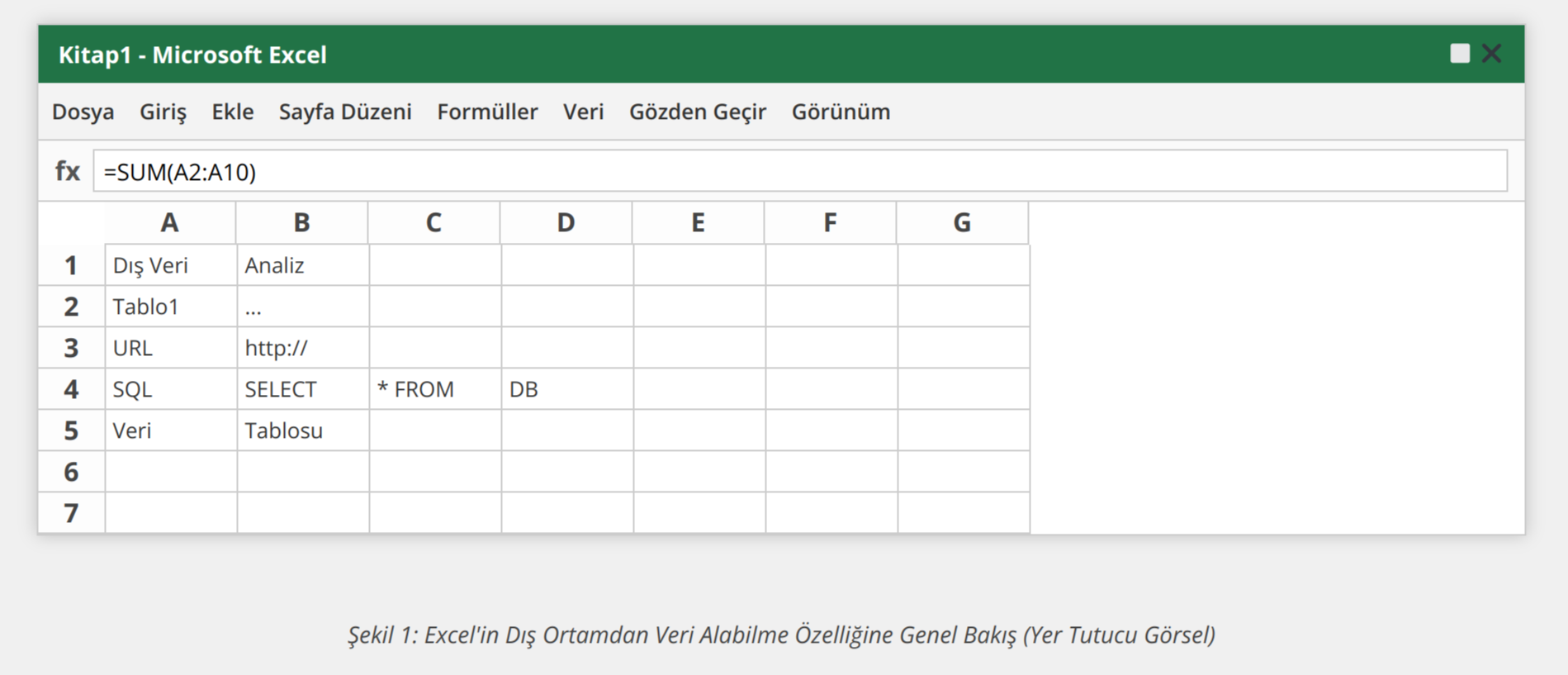 Excel'in Dış Ortamdan Veri Alabilme Özelliğine Genel Bakış