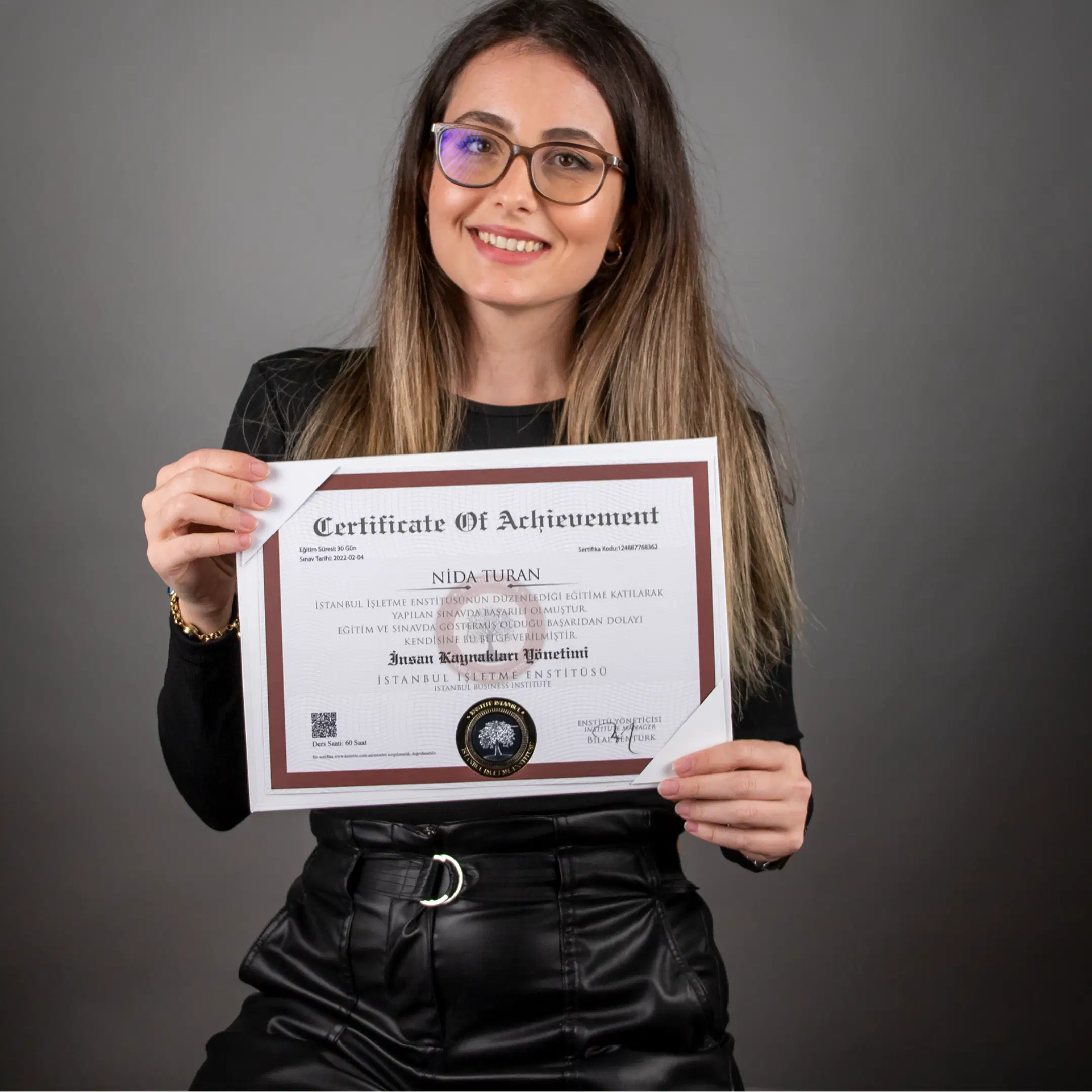 Official printed certificate example - sealed stamped EU approved professional certificate with worldwide delivery