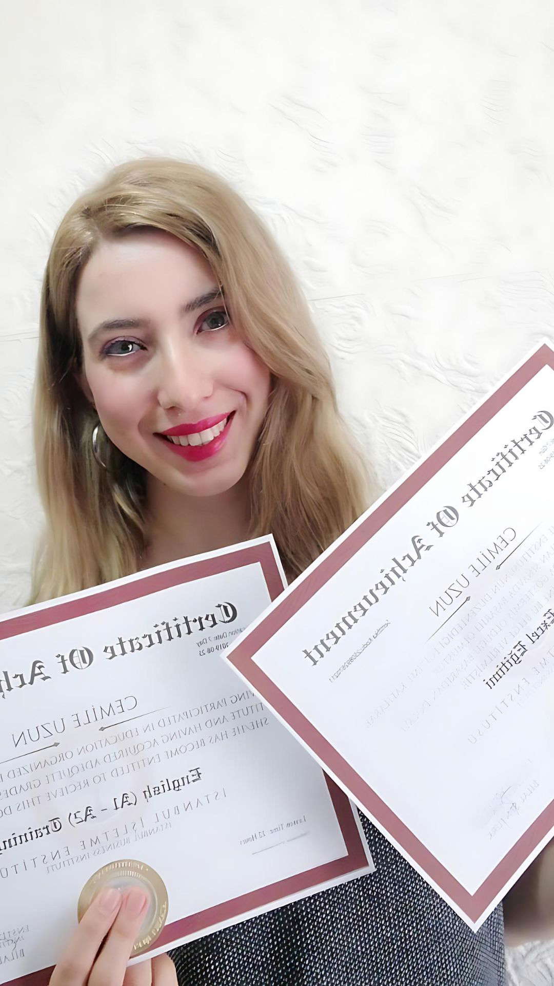 Internationally valid professional certificate sample - EU approved digital and printed certificate example 11