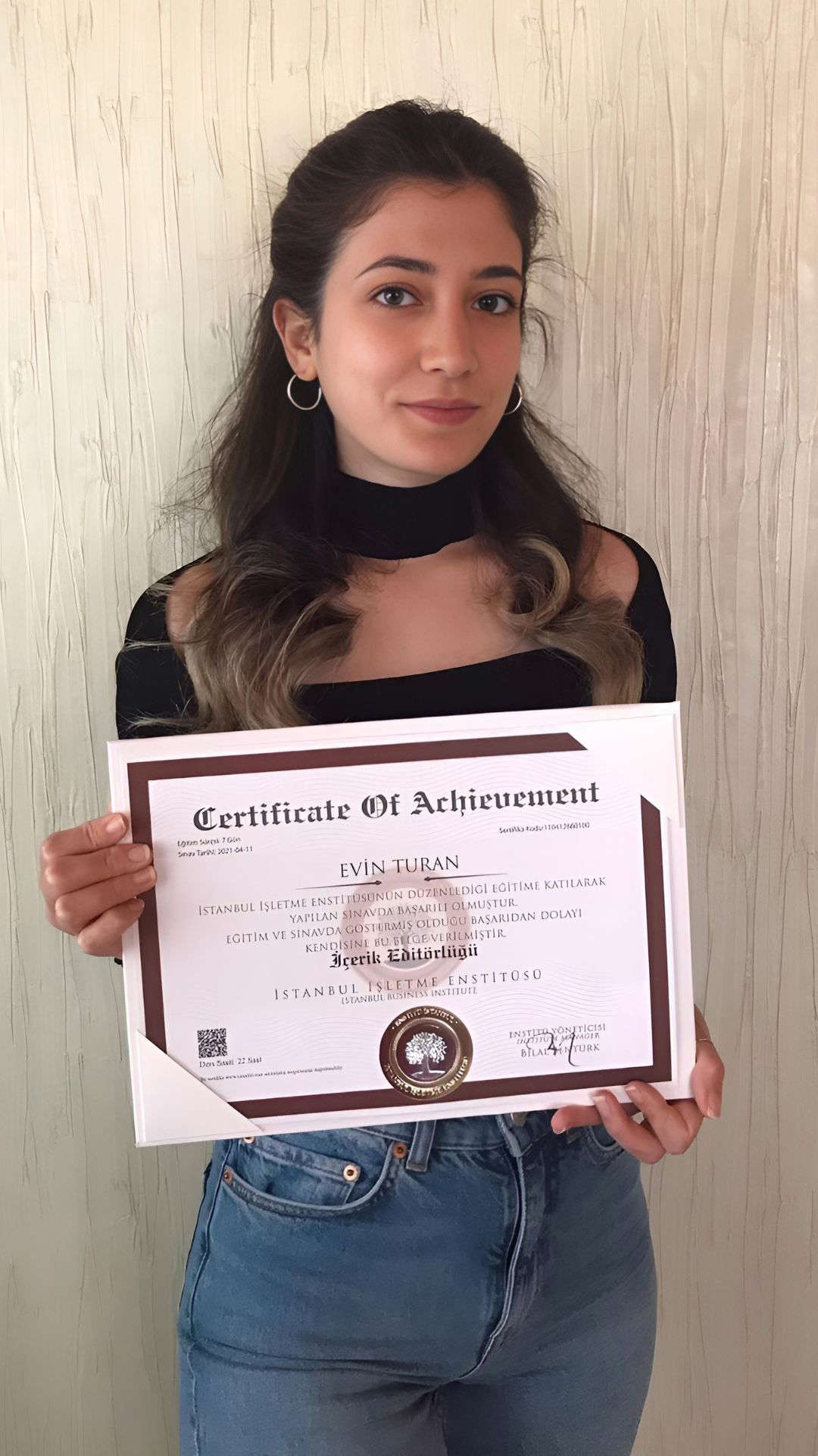 Internationally valid professional certificate sample - EU approved digital and printed certificate example 14