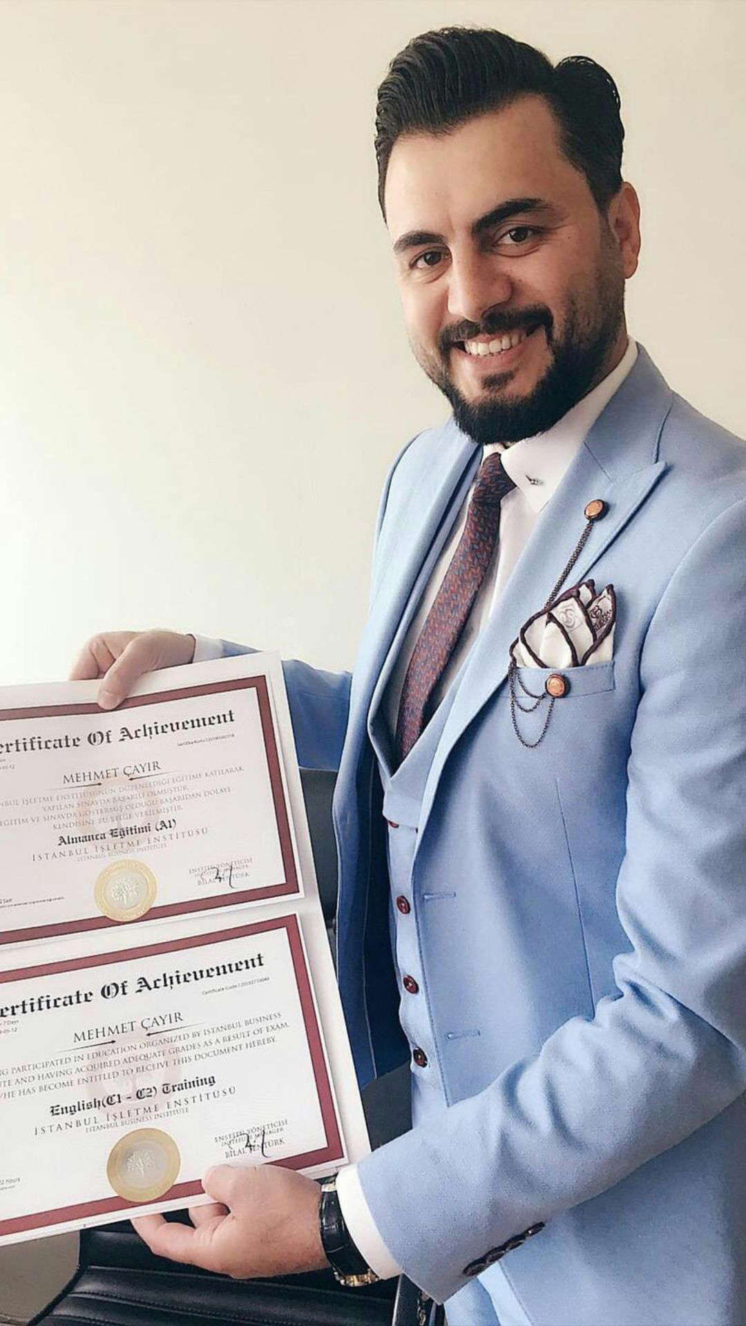 Internationally valid professional certificate sample - EU approved digital and printed certificate example 2