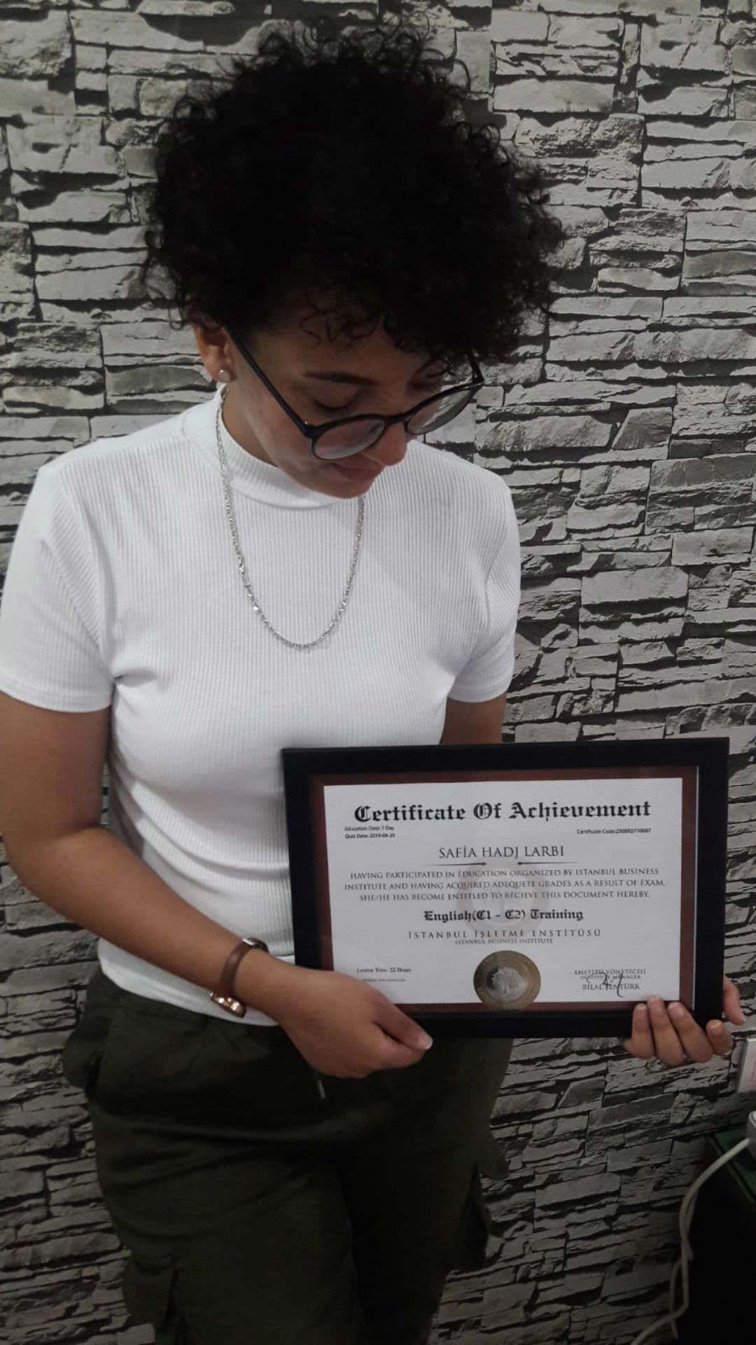 Internationally valid professional certificate sample - EU approved digital and printed certificate example 22