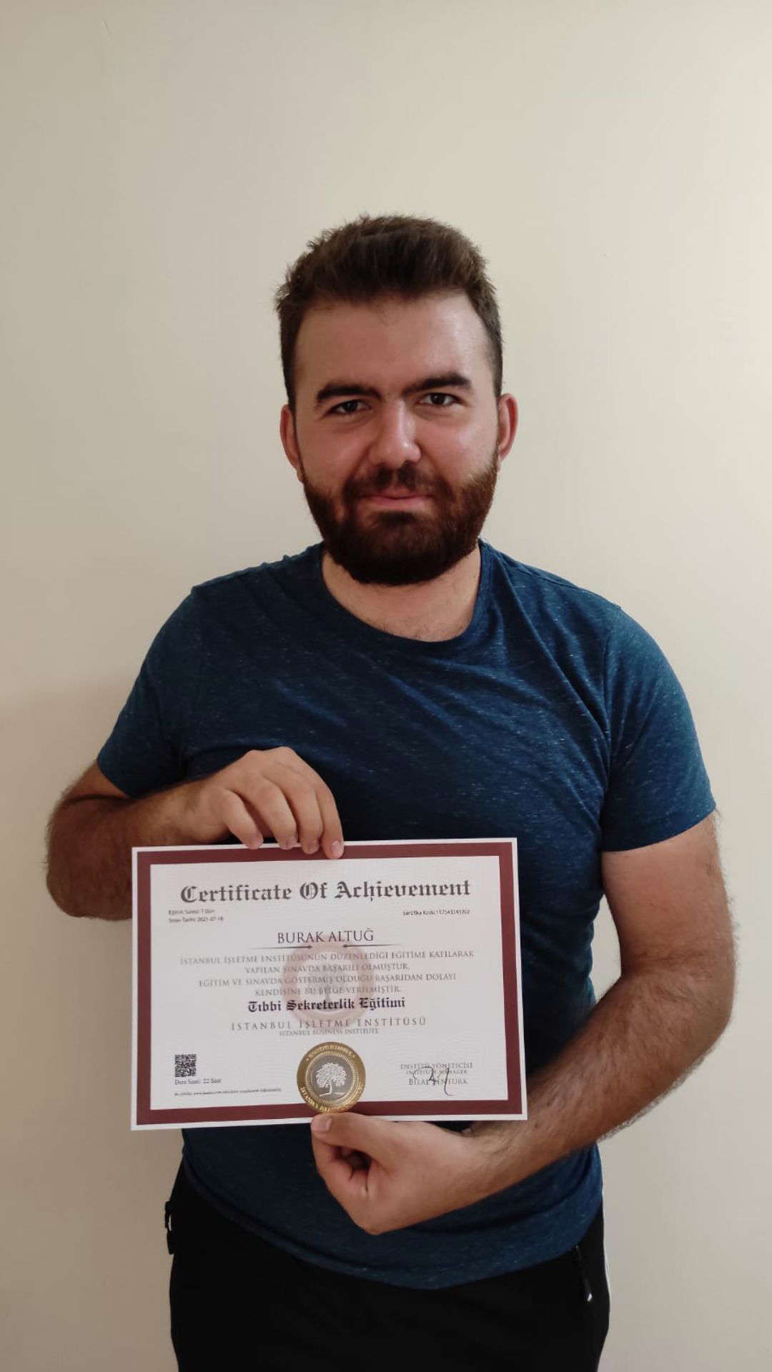 Internationally valid professional certificate sample - EU approved digital and printed certificate example 23