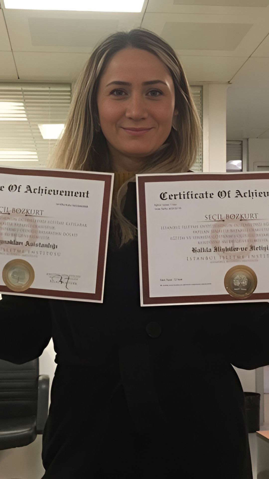 Internationally valid professional certificate sample - EU approved digital and printed certificate example 27