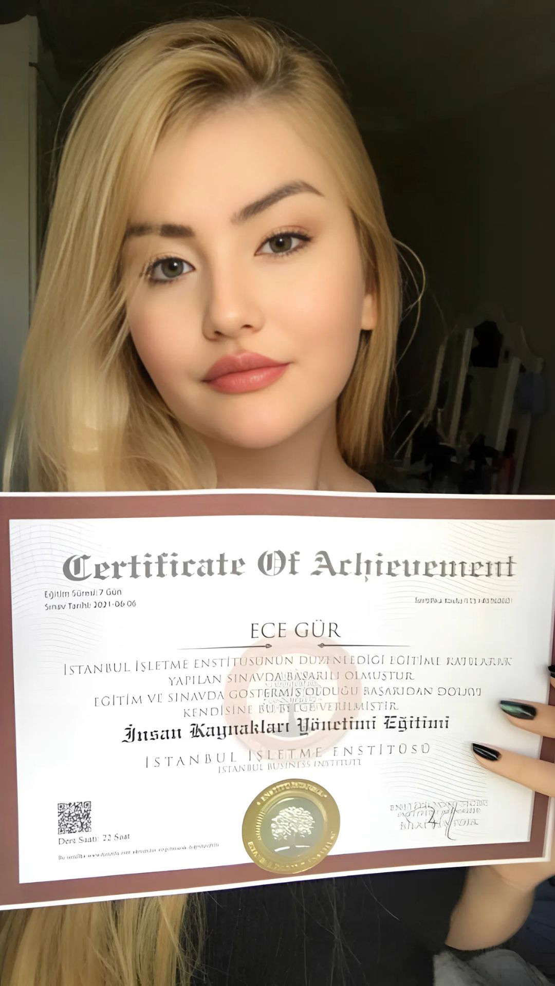 Internationally valid professional certificate sample - EU approved digital and printed certificate example 28