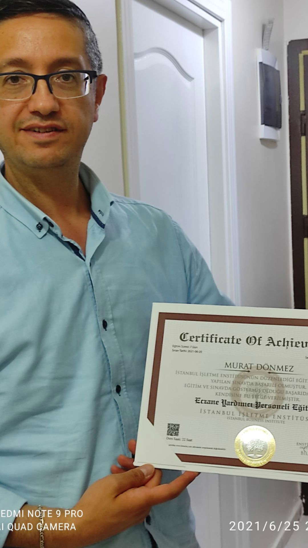 Internationally valid professional certificate sample - EU approved digital and printed certificate example 33