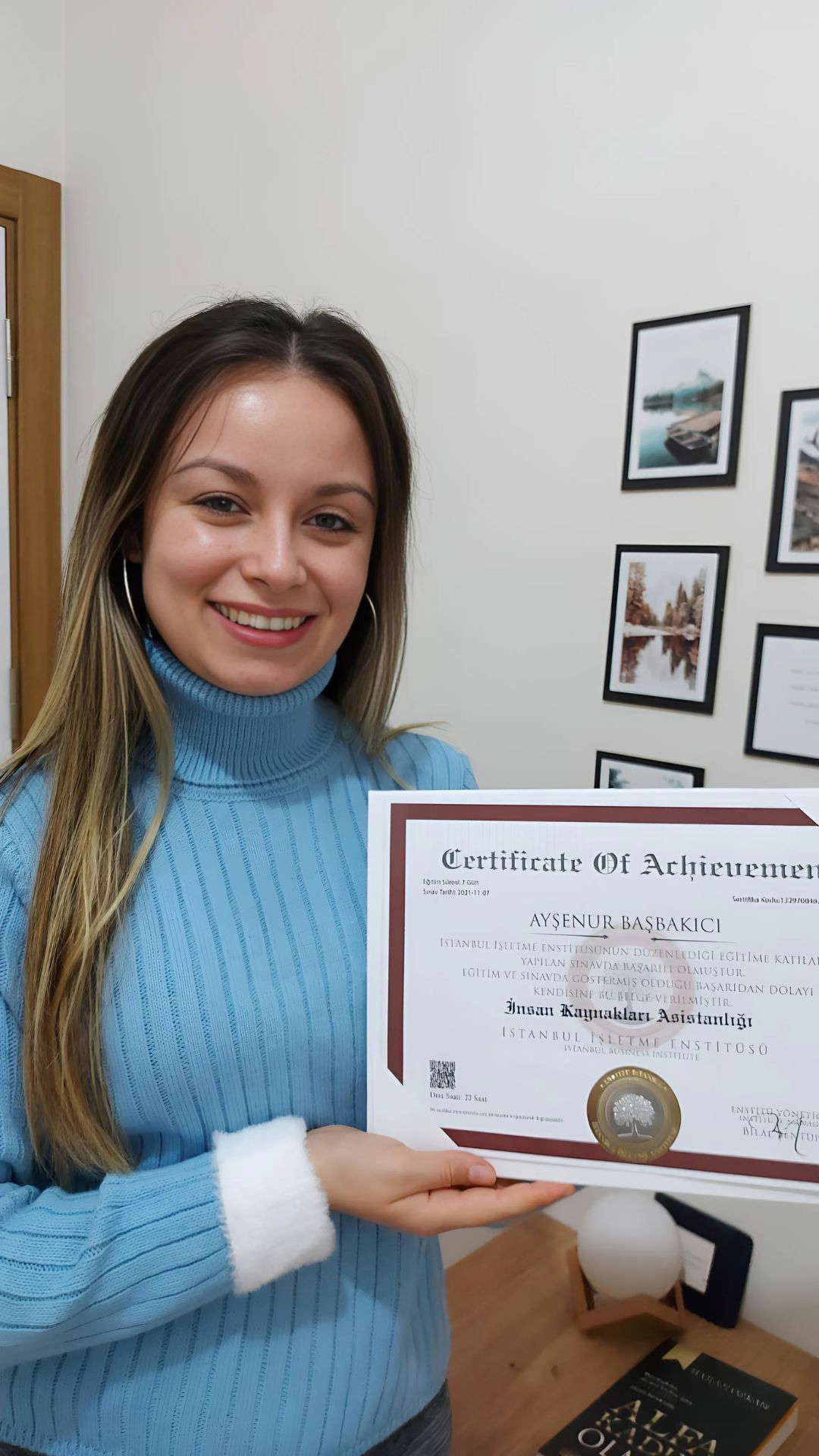 Internationally valid professional certificate sample - EU approved digital and printed certificate example 37