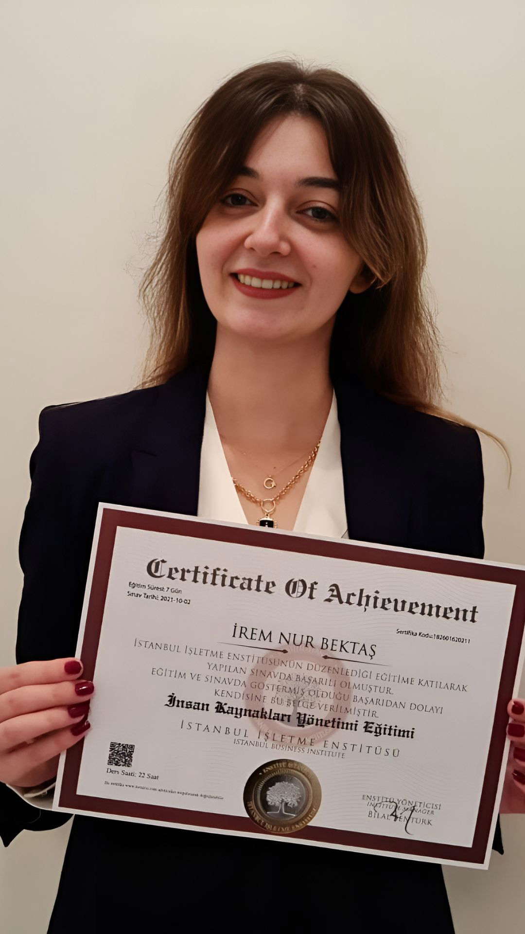 Internationally valid professional certificate sample - EU approved digital and printed certificate example 40